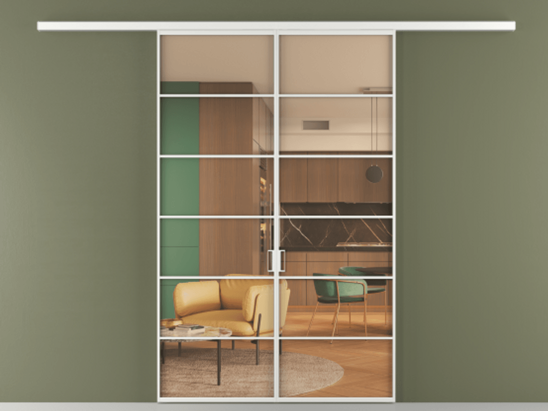 Перегородка Formato вдоль стены двустворчатая #VENDORCODE# #FURNISH# #GLASS# Цена #PRICE# #CURRENCY# | Volhovec